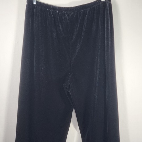 Chicos Size 3 / 3Short Blazer Top Pant Set Velvet-like Black Beaded Embellished - Picture 18 of 24