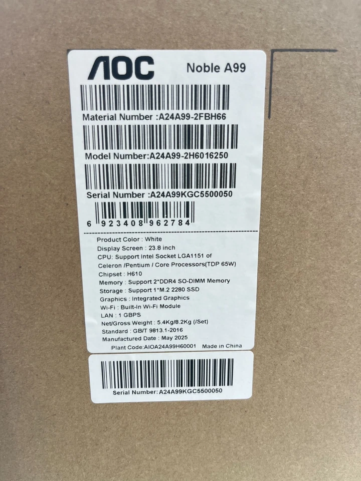AOC AIOE99 24H610 все-в-одном ПК i5-13500T 16GB RAM 512GB SSD 24» FHD W11 настольного компьютера - Изображение 4 из 4