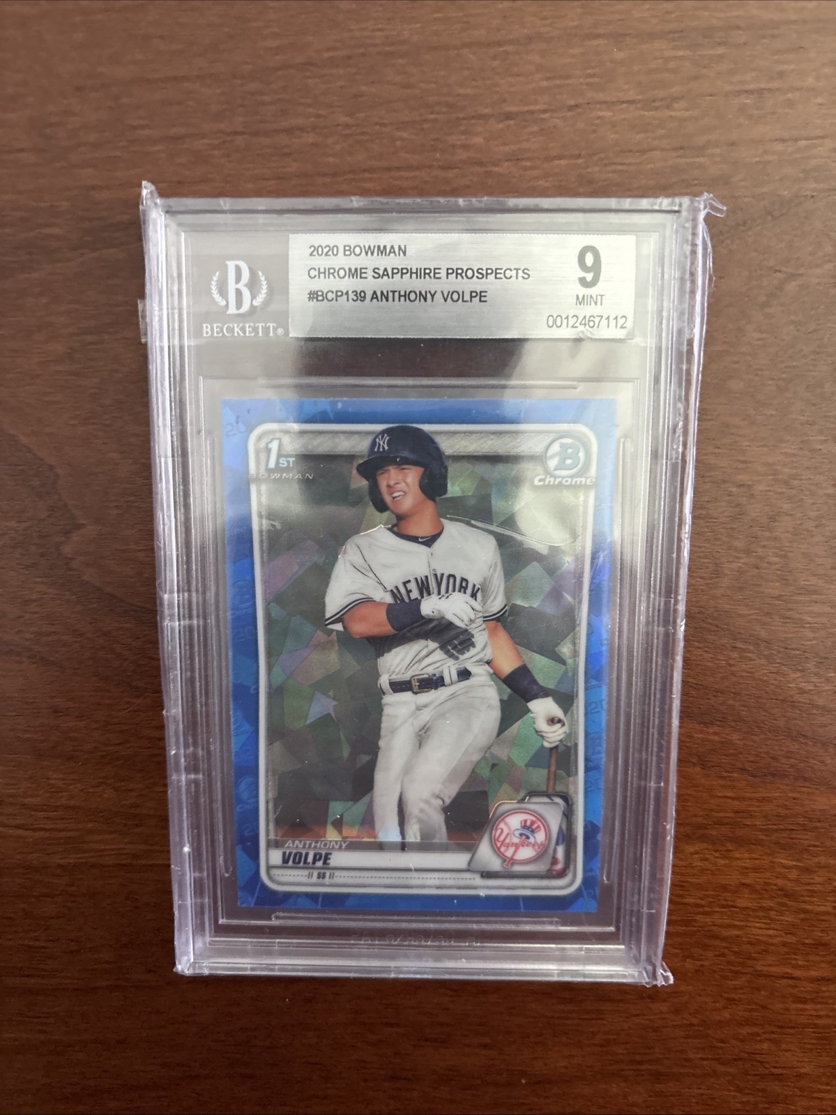 1st 2020 Bowman Chrome Sapphire GRADED Mint BCP-139 ANTHONY VOLPE Rookie Card