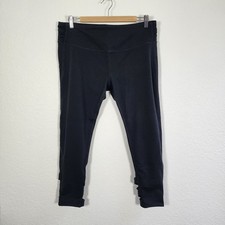 MANDUKA Negro Recortado Entrecruzado Espalda Capri Ropa Activa Leggings Mujer XL