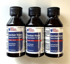 Lot Of 3 Gentian Violet Antiseptic Dye For Fungal Infections Thrush Cuts 2oz Ea Lot Of 3 Gentian Violet Antiseptic Dye For Fungal Infections Thrush Cuts 2oz Ea