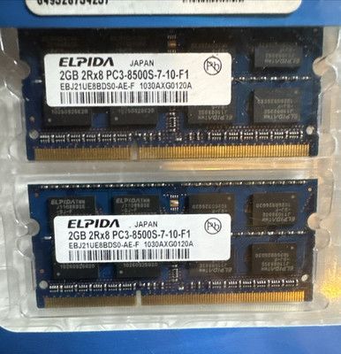 Elpida RAM 4GB Kit (2x4GB) DDR3 1600 Notebook Memory EBJ21UE8BDS0-AE-F NEW