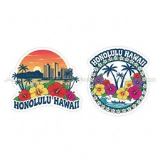 Honolulu Hawaii Hawaiian Vinyl Decal Sticker 2 Pack H Honolulu Hawaii Hawaiian Vinyl Decal Sticker 2 Pack H