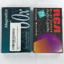2 Pack New Sealed Blank Audio Cassette Tapes RCA 90 Min Magnetics 60 Min Type