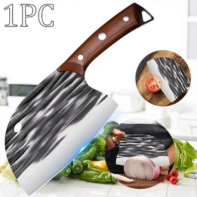1PC Stainless Steel Chef Knife Wooden Handle Boning Vegetable Chopper Cleaver