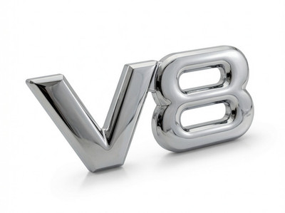 3D V8 Metall Auto Aufkleber Silber Badge Emblem Logo Sticker PKW KFZ Tuning