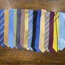 Lot of 15 Men  s Neck Ties Brand Names Designer 100 Silk Vintage K 