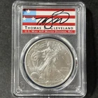 2021 Silver Eagle T-1 Last Day Production Cleveland Signed Flag Label PCGS MS 70