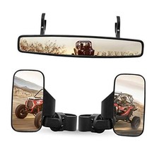 UTV Side Rear View Mirror And Center Mirror For 1.75" to 2" Roll Bar Cage