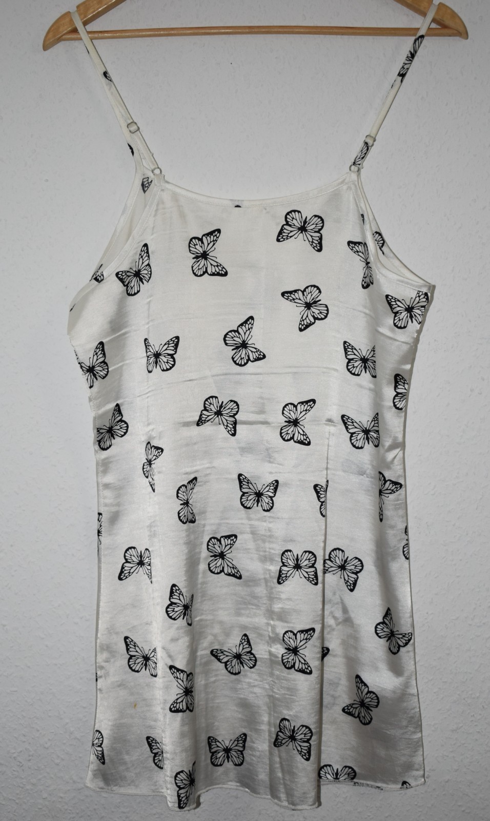 Y2K Aesthetic White Satin Butterfly Mini Dress image 2
