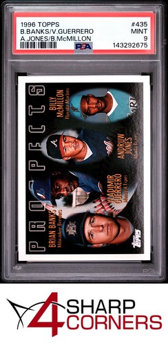 1996 Topps #435 Andruw Jones - Vladimir Guerrero Prospects FTC PSA 9