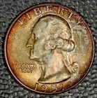 1957-D Washington Quarter, Gem BU, Lovely Toning