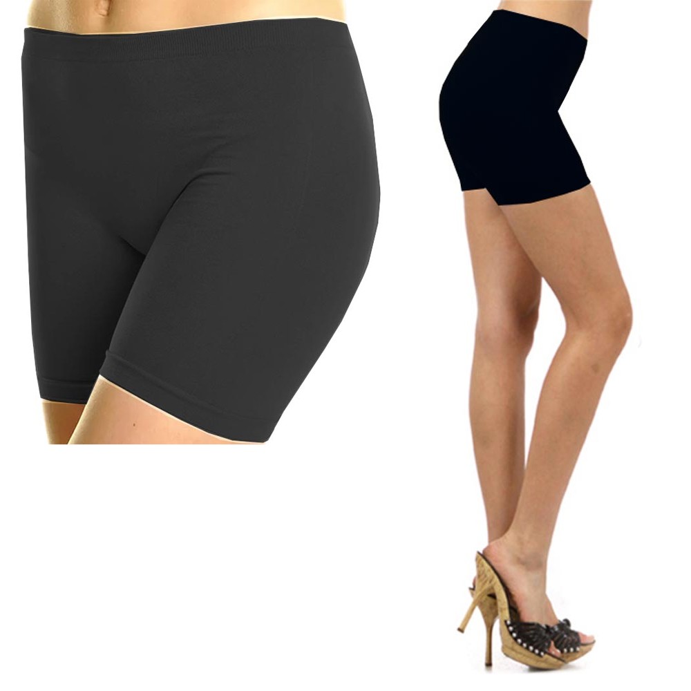 4pc Women Yoga Biker Shorts Leggings Cycling Stretch Hot Exercise One Size Color-image