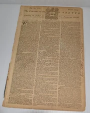 PENNSYLVANIA GAZETTE PRE REVOLUTIONARY WAR NEWSPAPER JULY 26, 1770  (MFB7)