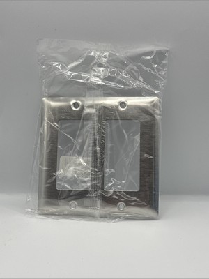 P&S NON-MAGNETIC Stainless Steel 2G Decorator Wallplate Cover GFCI 302/304 SS262