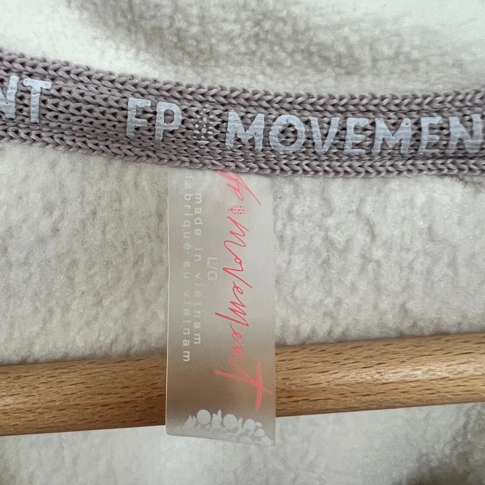 Free People Movement Amelia Zip Up Fleece.  Cream/Grey.  Large.   New with tags. - Image 3 of 4