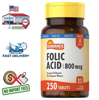 Ácido Fólico 800mcg Folato Vitamina B9 Suplemento 250 Tabletas | 250 Días
