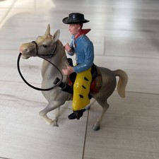 Vintage 1950s Hard Plastic Toy Horse And Ryder Cowboy No. 202 Hong Kong