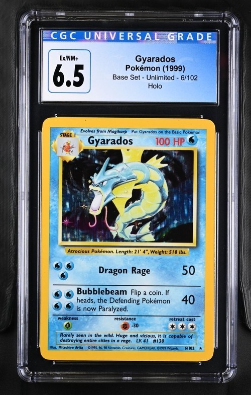 1999 Pokémon Base Set Gyarados Holo #6/102 English PSA 6.5 Graded