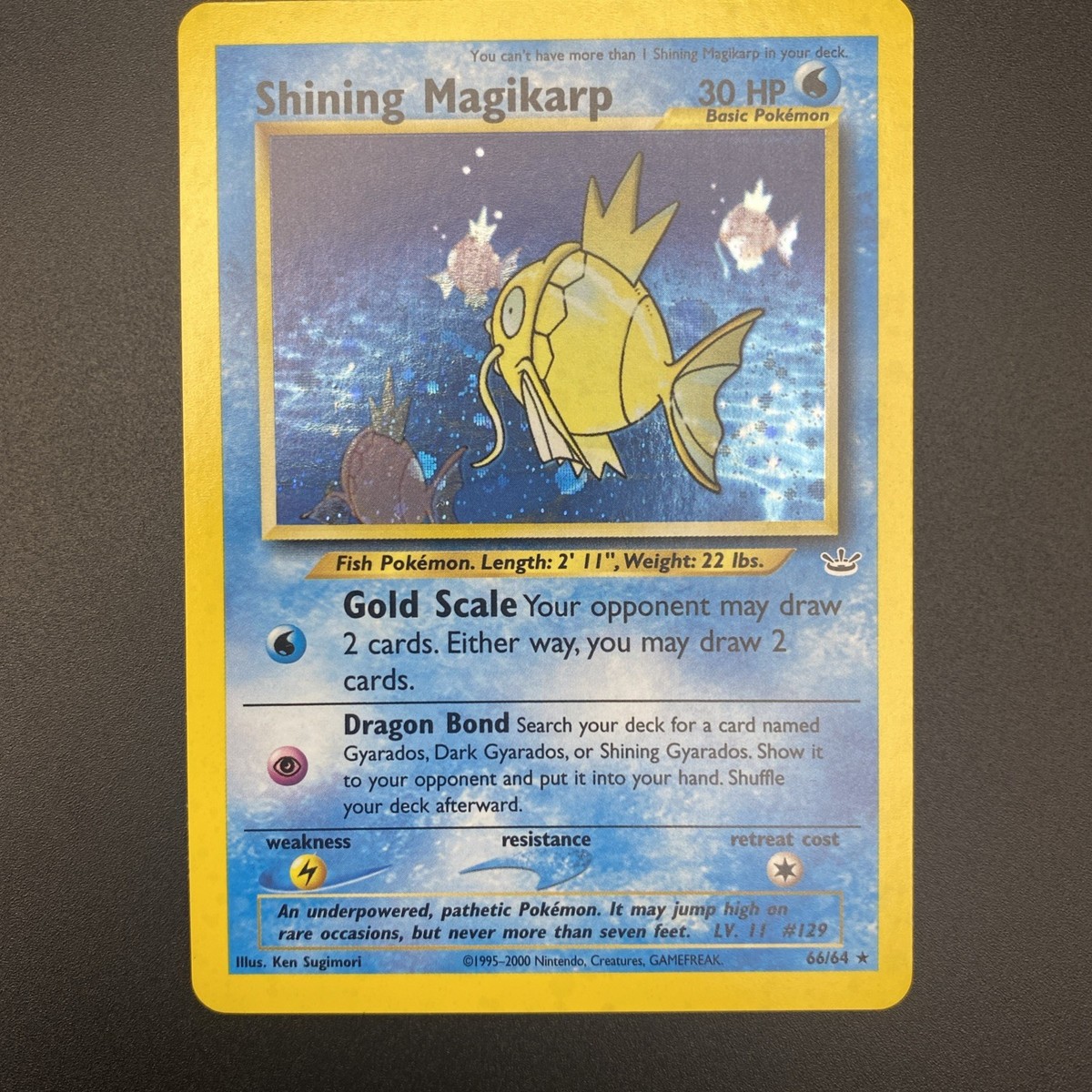 pokemon shining magikarp card Pokémon TCG Shining Magikarp Neo Revelation Holo Card 66/64