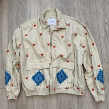 Bershka Cream Jacket with Orange Accents size...