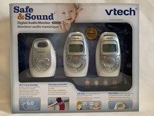 VTech 2 Parent Digital Audio Monitor Used In Box Tested Working Good DM223-2