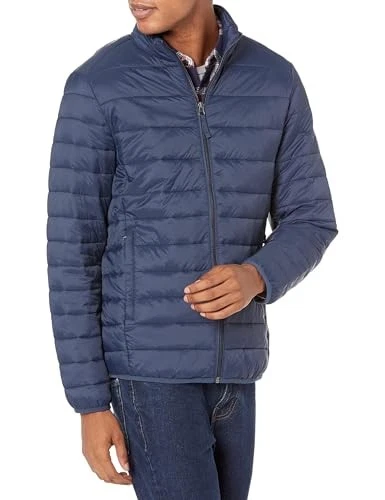 AMAZON ESSENTIALS MENS LIGHTWEIGHT PACKABLE PUFFER JACKET - COLLEGIATE NAVY 5XL
