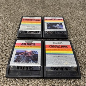 Atari 2600 IMAGIC Game Lot Of 4 Tested Atlantis Cosmic Ark Demon Attack Star Voy