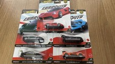 5-car set Hot Wheels Ferrari LaFerrari Aston Martin Bugatti McLaren Battista