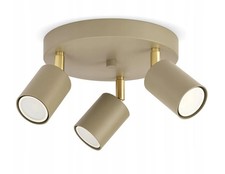 LUXOLAR Deckenleuchte Beige Gold 3-flammig GU10 LED Spot modern Loft Lampe