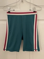 Wilo The Label Womens XS Athletic Bike Shorts Teal Green Pink White 26W 