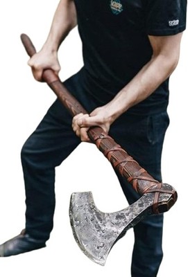 Large Viking Axe 42'' Two Handed Double Headed Norse Battle Hatchet