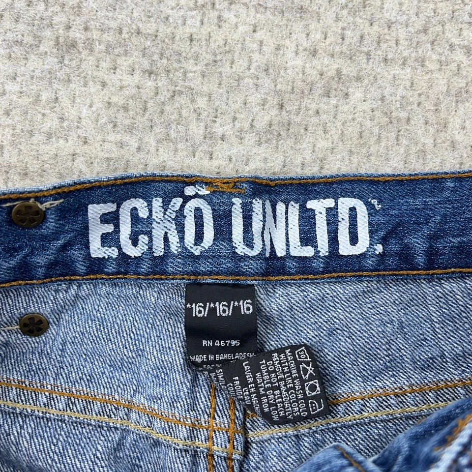 Pantalones Cortos De Colección Y2K Ecko Unltd Niños 16 Pantalones Cortos Carpintero Denim Sueltos Años 2000 Jóvenes Foto 4 de 4