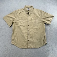 Carhartt Men's Short Sleeve Beige Button Up Shirt in Size 2XL 101555 253