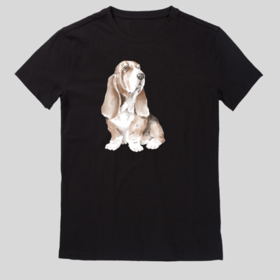 Dog T-Shirt Basset Hound Dog Animal Print Breed