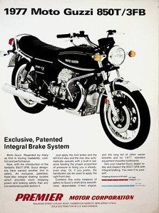 1977 Moto Guzzi 850T 3FB - Vintage Motorcycle Ad