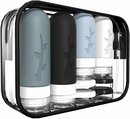 18pack Travel Bottles for Toiletries,TSA Approved Silicone Gray