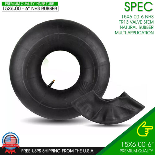 Tire Inner Tubes Lawn Mower 4PCS 15X6.00-6 ATV Go Kart Wagon Quad 15x6x6 TR13 - Picture 2 of 5