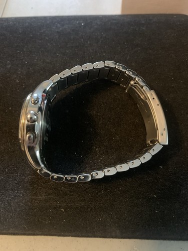 Men's Timex SS Chronograph Indiglo Analog Watch WR50M White Dial New Battery - Bild 4 von 6