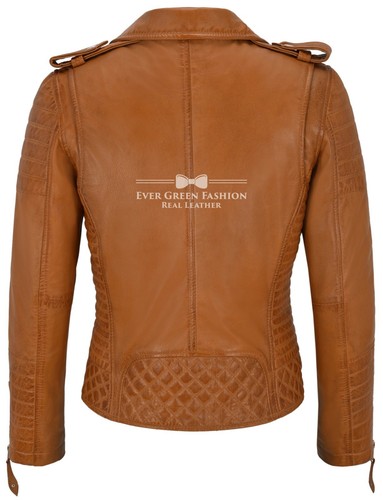 Ladies Leather Jacket Classic Biker Style 100% REAL NAPA LEATHER 2260 - Picture 17 of 30