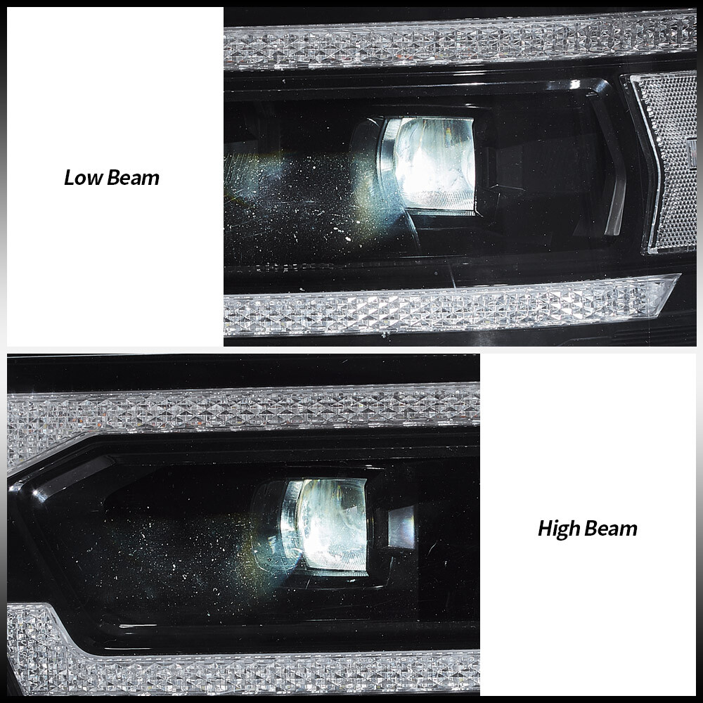Fits 2019-2024 Dodge Ram 1500 LED Headlights w/Dynamic & Sequential Front Lamps