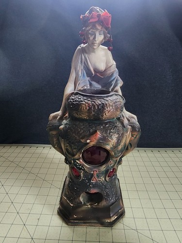 1926 S & S MFG CO GYPSY CERAMIC TABLE LAMP - Picture 1 of 15