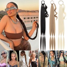 34" Extra Long Braided Ponytail Hair Extensions DIY Pony Tail Hair Piece Women
