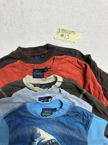 Huge Lot of 5 Mini Boden Boys Long Short sleeve Shirts Size 3-4 EUC - Picture 8 of 8