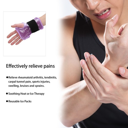Wrist Ice Pack Wrap Reusable Hot And Cold Therapy Gel Pain Relief For Injuri ADS - Picture 20 of 22