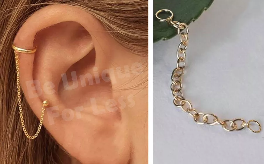 Nose ring connected shop to earring