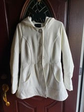 Womens Therapy By Lane Crawford Coat Jacket Small White Cream Hooded