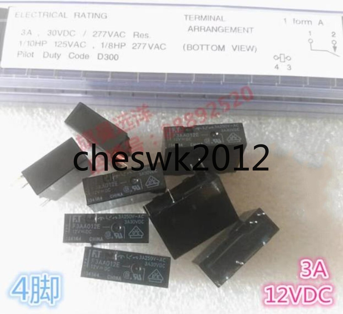 5 PCS NEW F3AA012E 12VDC Fujitsu 12V Relay 3A 4-pin | eBay