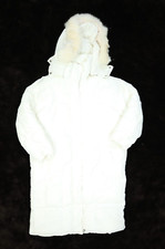 Lily Longline White Faux Fur Hooded Zip Up Panelled Puffer Jacket Coat Womens 4
