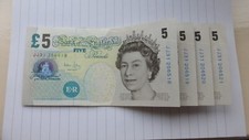UNC 4x £5 Five Pound JJ31 Consecutive numbers Andrew Bailey Elisabeth II & Fry